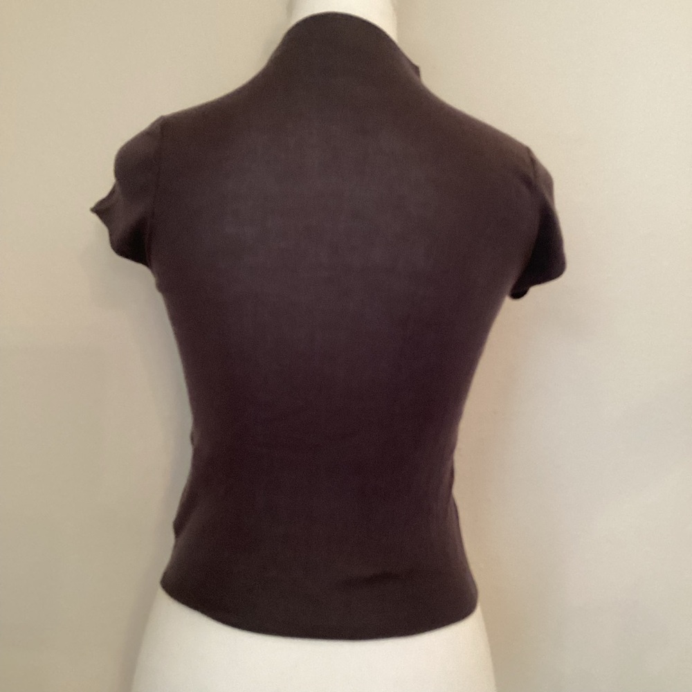 Size 4 Dark Grey Skinny Knitted Top - Picture 2 of 5